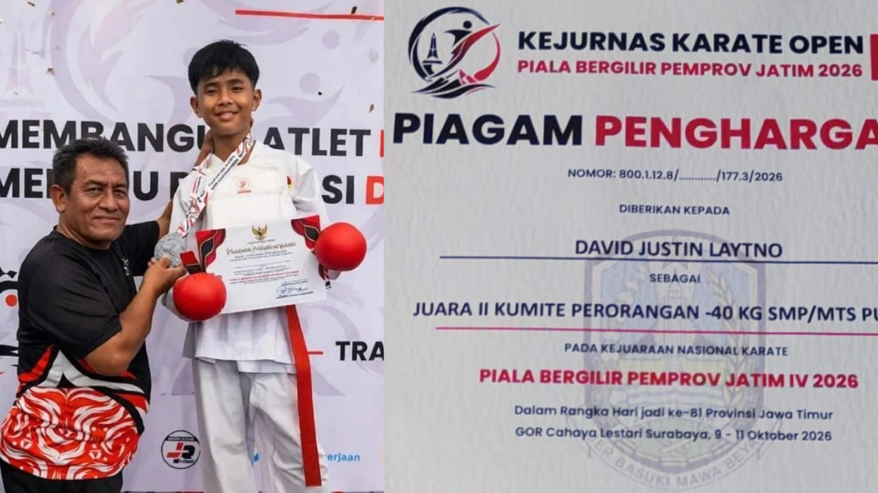 David Justin Laytno Raih Podium Kedua pada Kejuaraan Nasional Karate Open 2026